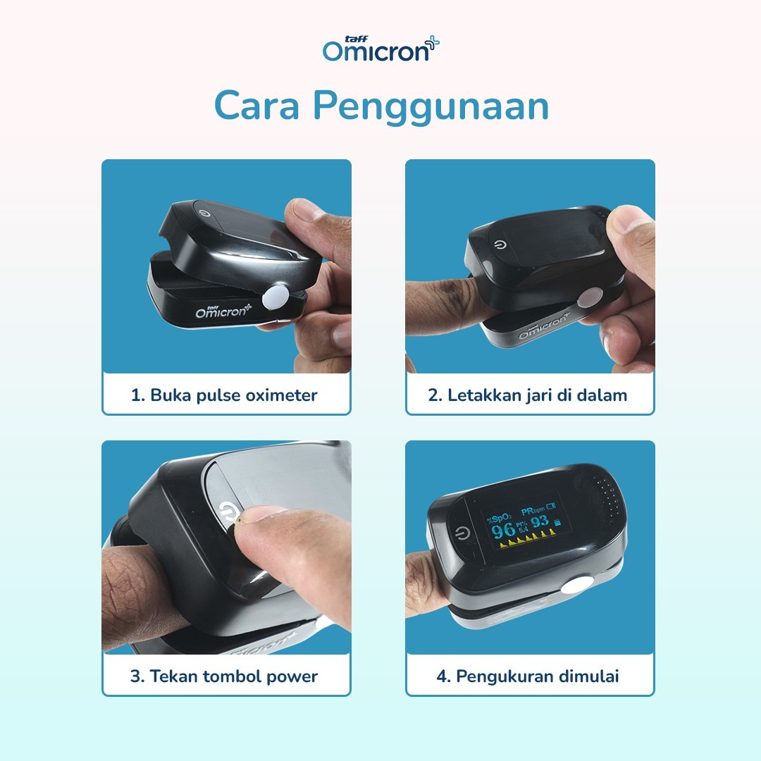 Gambar produk TaffOmicron Fingertip Pulse Oximeter Alat Ukur Saturasi Oksigen Darah - PO-A2AO