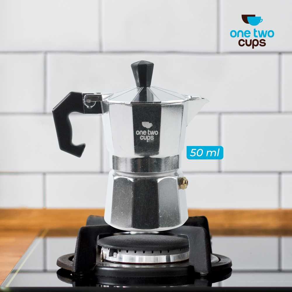 Gambar produk One Two Cups Moka Pot Espresso Coffee Maker Stovetop 1 Cup 50ml - JF112