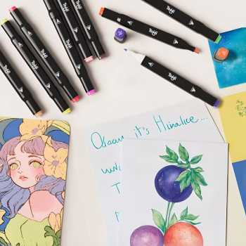 Gambar produk Toddi Spidol Dual Side Fine Art Brush Art Marker Set 120 Warna - CY-006