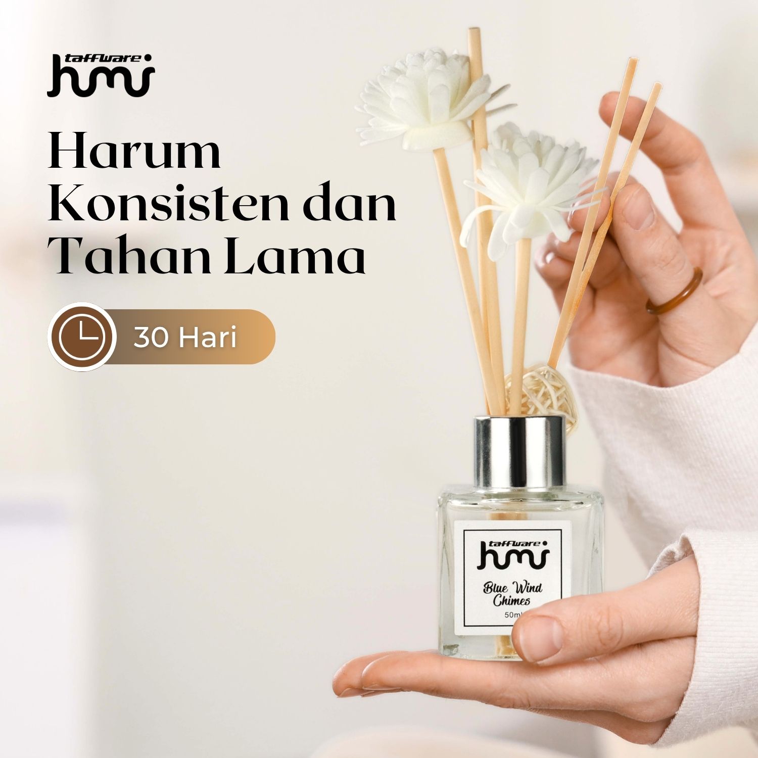 Gambar produk Taffware HUMI Pengharum Ruangan Reed Diffuser 50ml Blue Wind Chimes - DF-100
