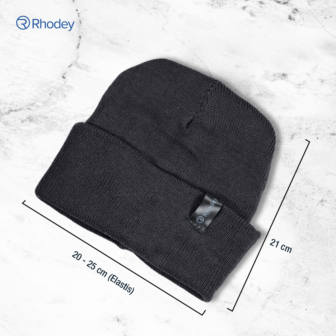 Gambar produk Rhodey Topi Kupluk Rajut Pria Wanita Poliester Beanie Hat Winter - EC002
