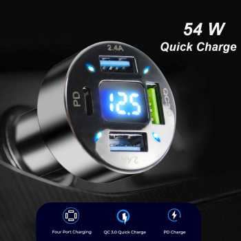 Iriisy Car Charger Mobil Fast Charging PD QC 3.0 USB Type C Port 54W - PD20W
