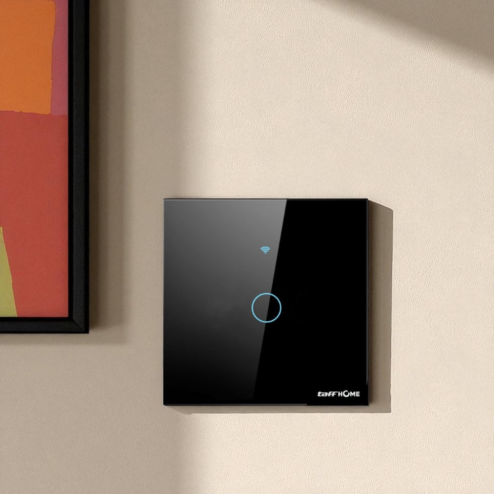 Gambar produk TaffHOME Saklar Lampu Wireless WiFi Remote Tuya Alexa Touch Control 1 Gang - TH86