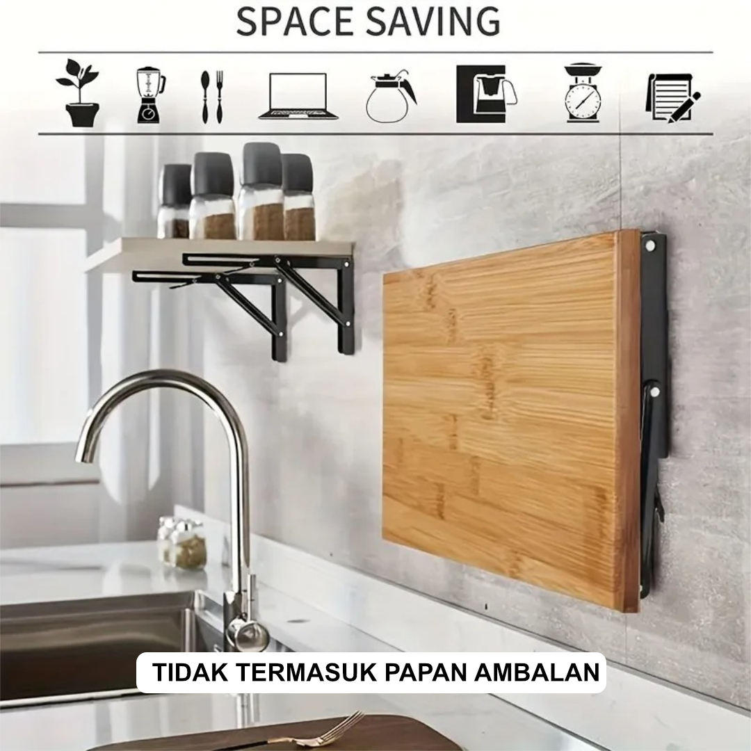 Gambar produk KAK Bracket Engsel Siku Folding Stainless 16 Inch 2 PCS - KAK-6113-B