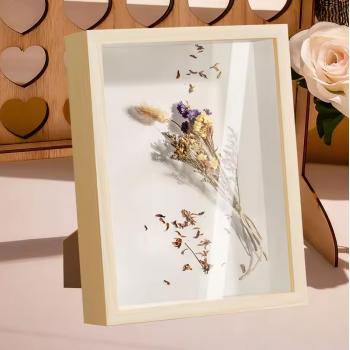 Gambar produk YIXUE Bingkai Foto Ornamen Minimalist Wooden Shadow Box Stand 3D A4 - YE5