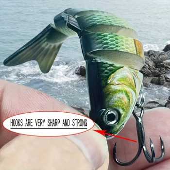 Gambar produk BASSLER Umpan Pancing Ikan Lifelike Fish Bait Lure 6 Section 10cm 18g - BS180