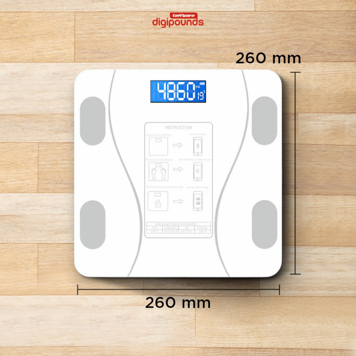 Gambar produk Taffware Digipounds Timbangan Badan Digital Scale Temperature 180kg - SH-Y01-U1