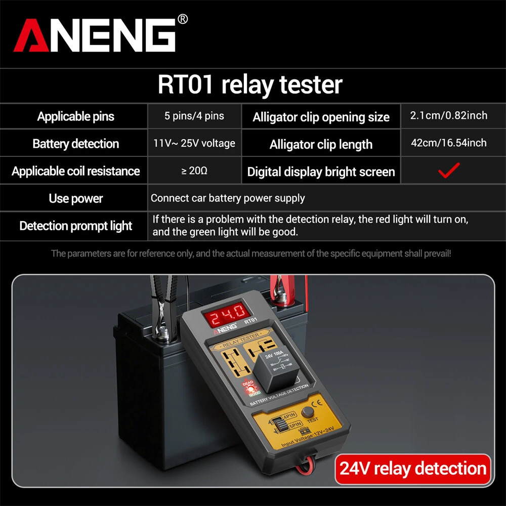 Gambar produk ANENG RT01 Automotive Relay Tester Digital Voltage 4-Pin 5-Pin 12V 24V - RT01