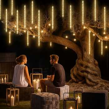 Gambar produk STUXMOS Lampu Hias String Lights Meteor Waterproof Warm White 8PCS - XH480