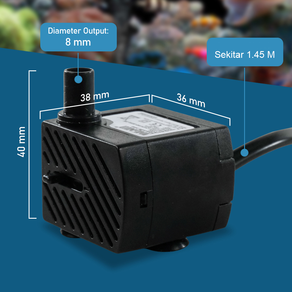 Gambar produk Taffware Pompa Air Mini Aquarium Ikan Submersible Pump Fish Tank 220V 4W - JN-150