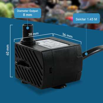 Gambar produk Taffware Pompa Air Mini Aquarium Ikan Submersible Pump Fish Tank 220V 4W - JN-150