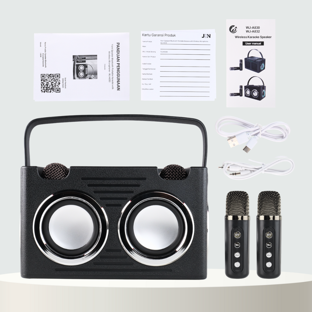 Gambar produk Yism Speaker Bluetooth Karaoke Portable with 2 Microphone 16W - WJ-A830