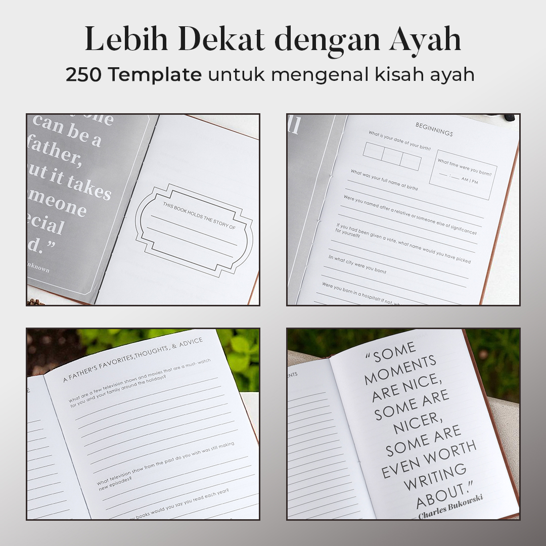 Gambar produk BOKME Buku Jurnal Leather Journal Personalized Father Guided Notebook - BK3