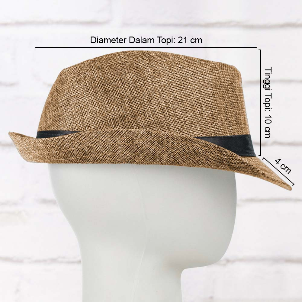 Gambar produk Yingrui Topi Fedora Unisex Laken Hat Jazz Classic Vintage - M-58