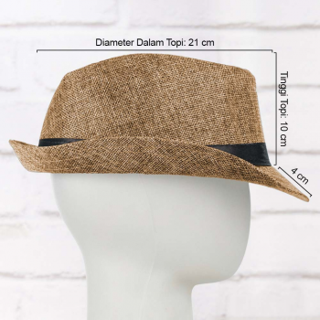 Gambar produk Yingrui Topi Fedora Unisex Laken Hat Jazz Classic Vintage - M-58