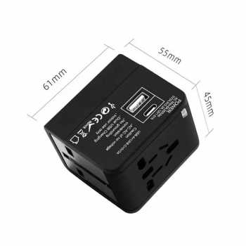 Gambar produk COKYI Travel Adaptor Universal Plug EU UK US/AUST 2.1A USB A USB C - C021
