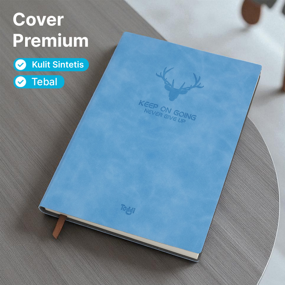 Gambar produk Toddi Buku Jurnal Leather Notebook Diary 68 GSM 200 Halaman Grid A5 - CW-5026