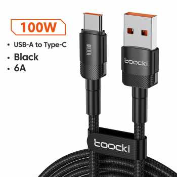 Toocki Kabel Data USB Type-C Fast Charging Braided 6A 100W - TQ-X12