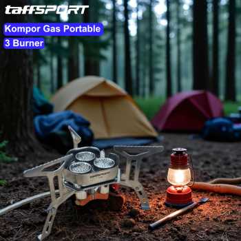 TaffSPORT Kompor Gas Portable Lipat 3 Burner Ultralight Camping Stove - KV36