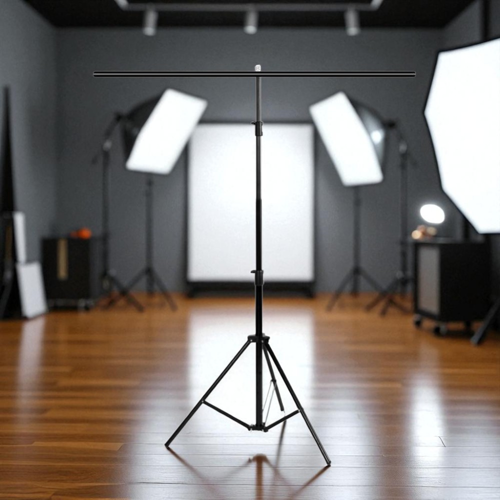 Gambar produk TaffSTUDIO Bracket Stand Backdrop Foto Studio T-Shape with 2 Clip 70x200cm - M138