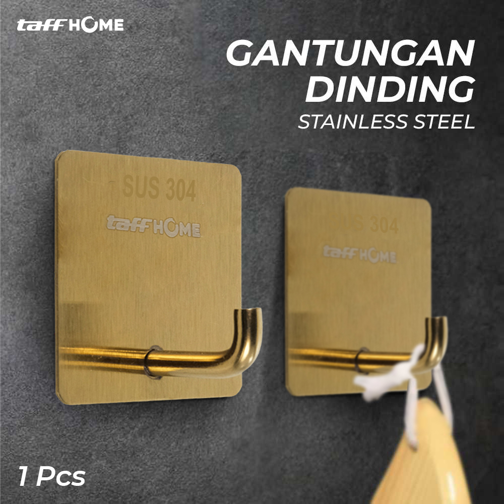 Gambar produk TaffHOME Gantungan Dinding Adhesive Wall Hook Stainless Steel - Z12