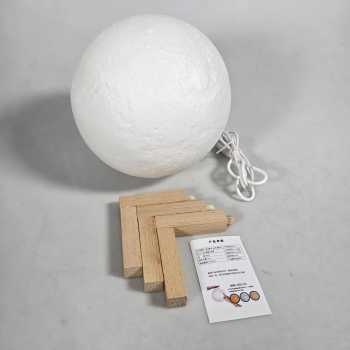Gambar produk OUIO Lampu Tidur Bulan 3D Moon Night Light 3 Color 1W Rechargeable 15cm - OU6069