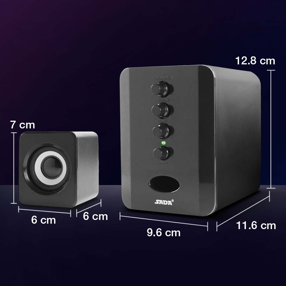 Gambar produk SADA Active Speaker Stereo 2.1 with Subwoofer and USB Power - D-202