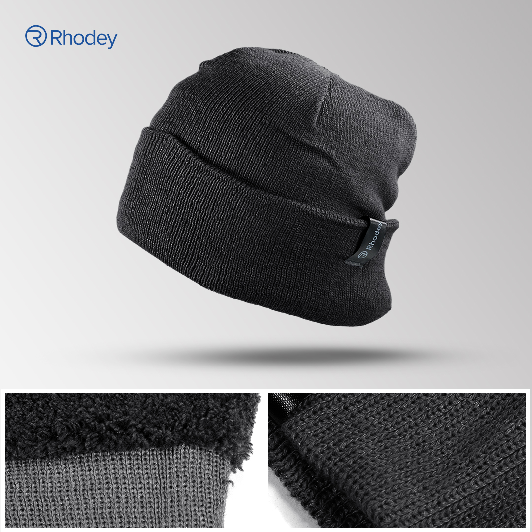 Gambar produk Rhodey Topi Kupluk Rajut Pria Wanita Poliester Beanie Hat Winter - EC002