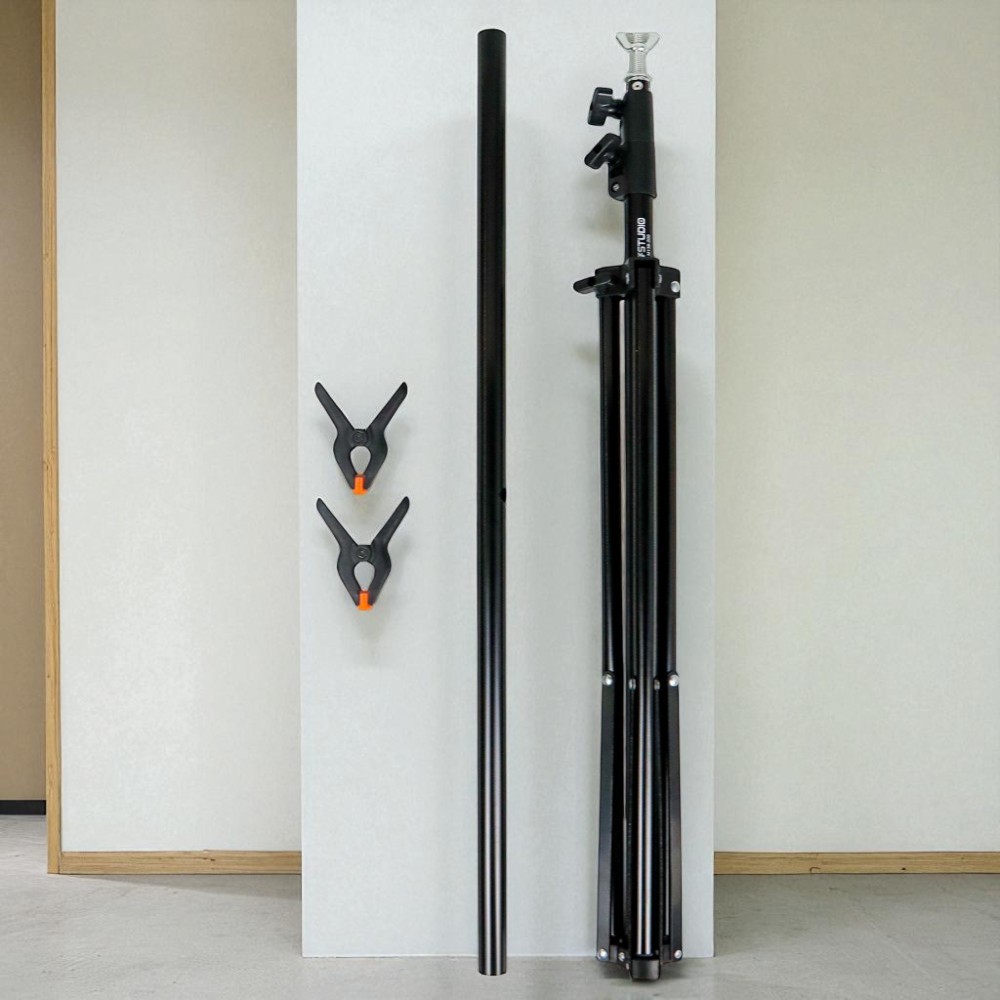 Gambar produk TaffSTUDIO Bracket Stand Backdrop Foto Studio T-Shape with 2 Clip 70x200cm - M138