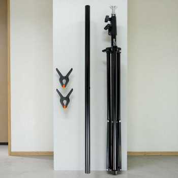 Gambar produk TaffSTUDIO Bracket Stand Backdrop Foto Studio T-Shape with 2 Clip 70x200cm - M138