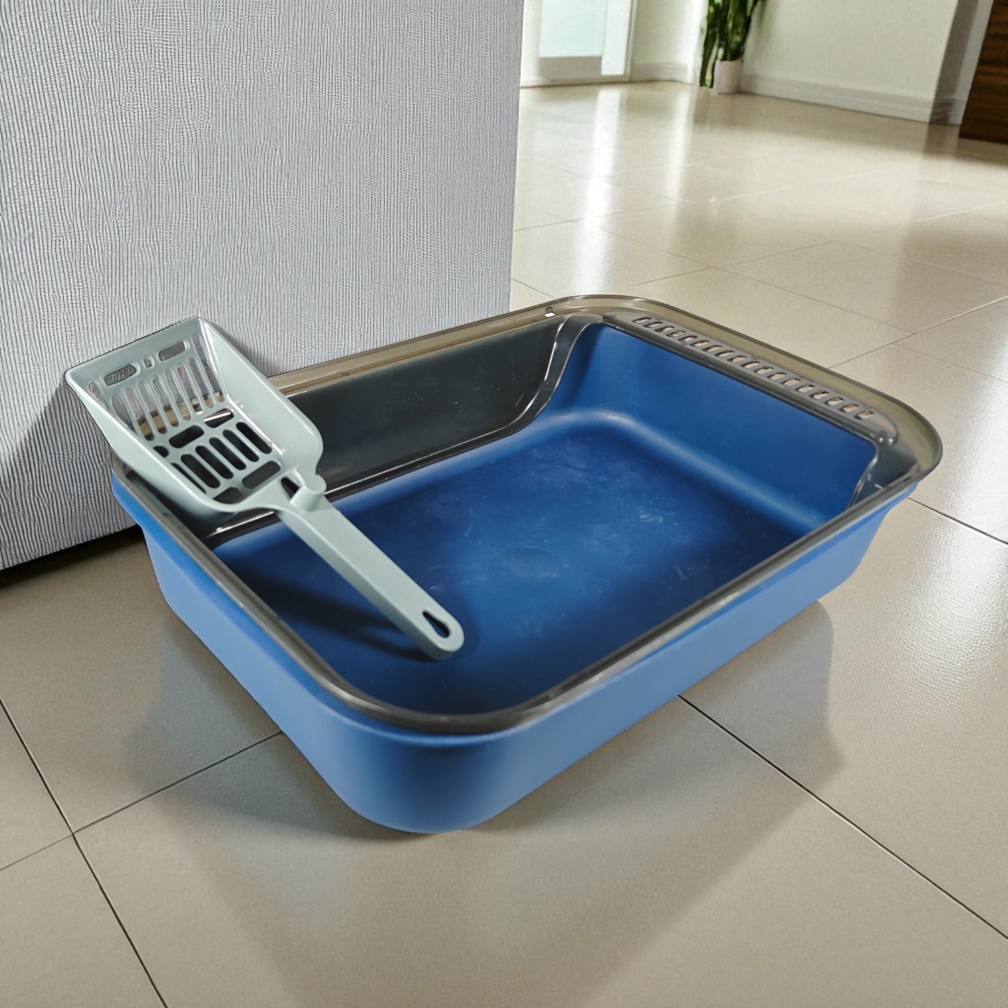 Gambar produk KITPET Bak Pasir Kucing Cat Litter Box Semi Enclosed Pet Toilet Kitten - KT1
