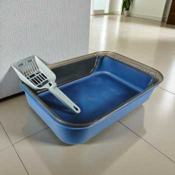 Gambar produk KITPET Bak Pasir Kucing Cat Litter Box Semi Enclosed Pet Toilet Kitten - KT1