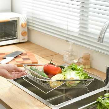 Gambar produk Fibra Saringan Buah Sayur Wastafel Retractable Vegetable Washing Basin - INU131