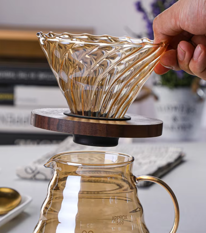 Gambar produk PERFFEE Teko Kopi Coffee Server V60 Drip Pour Borosilicate Glass 600ml - V02
