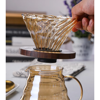Gambar produk PERFFEE Teko Kopi Coffee Server V60 Drip Pour Borosilicate Glass 600ml - V02