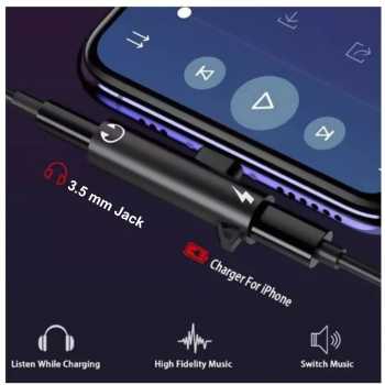 PAUIAO OTG 2in1 Lightning AUX 3.5 mm Jack Female to Lightning Male - P21