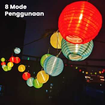 Gambar produk Ousam Lampu Hias String Lights Lampion Solar 20 LED 8 Modes 5M - M202