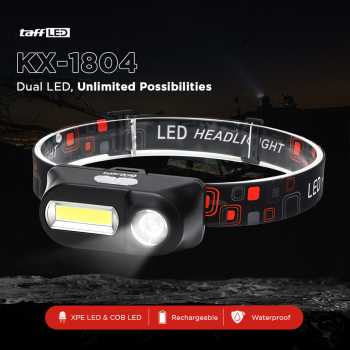 Gambar produk TaffLED Headlamp Flashlight Headlight LED 3 Modes XPE COB - KX-1804