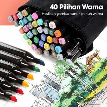Gambar produk Toddi Spidol Dual Side Fine Art Brush Art Marker Set 40 Warna - CY-006