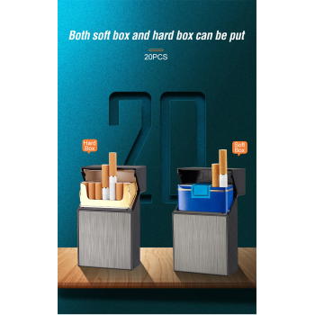 Gambar produk Firetric FOCUS Kotak Rokok 20 Slot dengan Korek Elektrik Plasma - JD-YH093