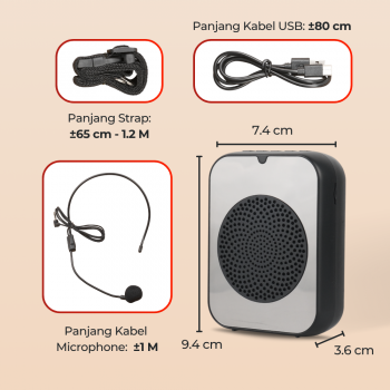 Gambar produk SOAIY Speaker Pinggang Bluetooth Voice Amplifier LED Wired 8W - H6