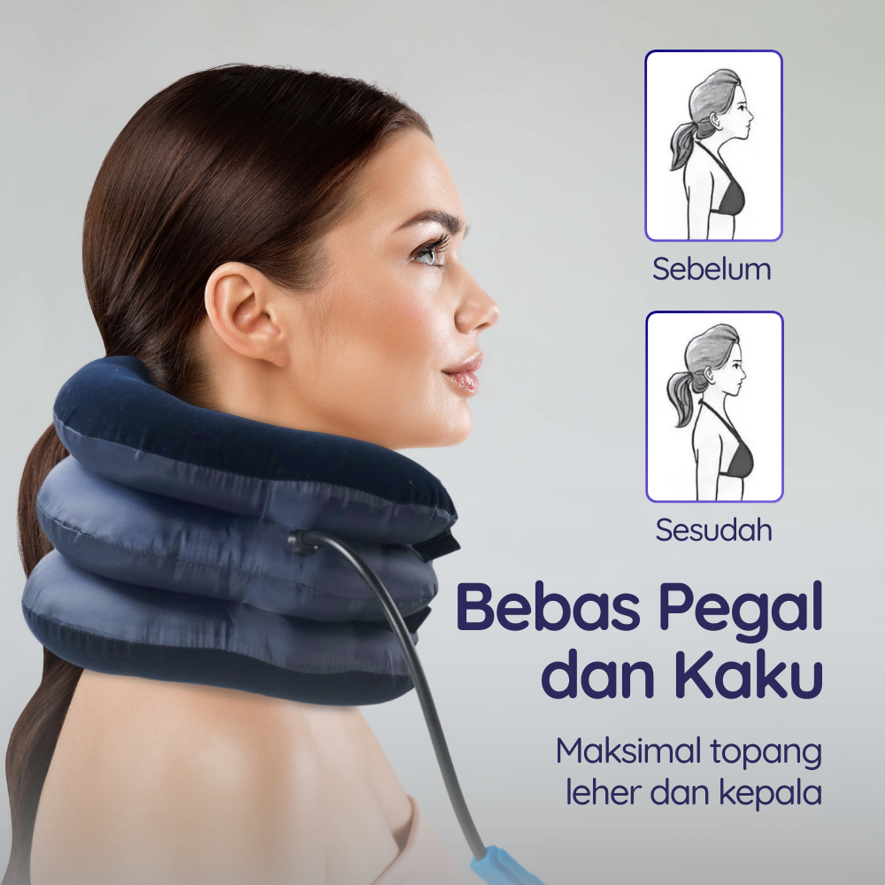 Gambar produk Urijk Bantal Leher Travel Angin 360 Support Inflatable Neck Pillow - M1345