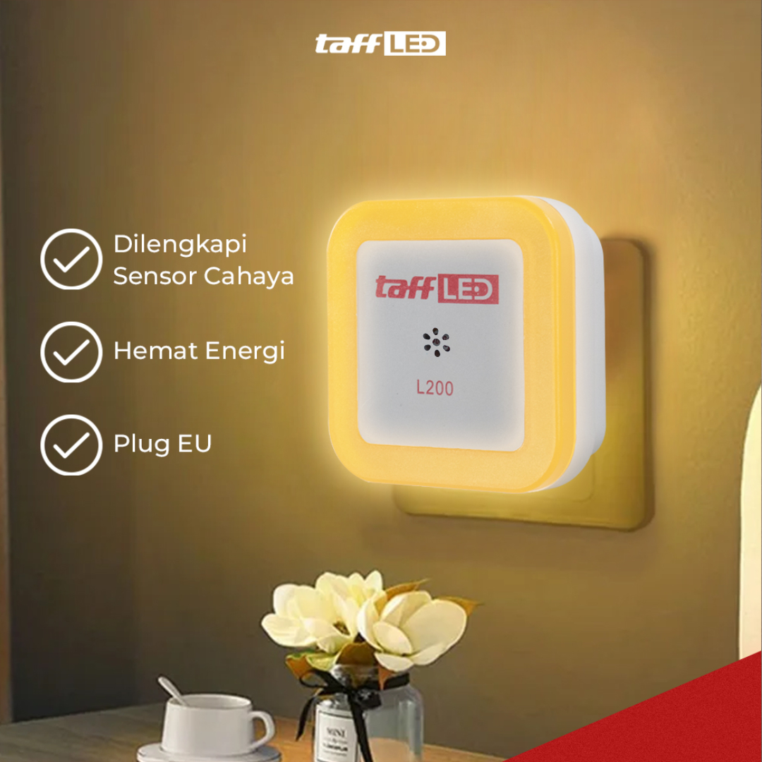 Gambar produk TaffLED Lampu Tidur LED EU Plug Sensor Cahaya Cool White 250V 0.5W - L200