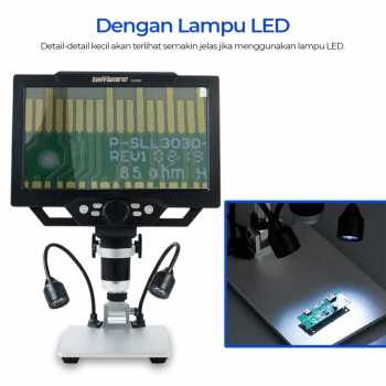 Gambar produk Taffware Mikroskop Digital 12MP 1600X dengan Monitor and Metal Stand - G1600