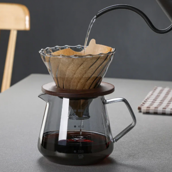 Gambar produk PORBU Filter Penyaring Kopi V60 Coffee Dripper Borosilicate 3-4 Cup - P1