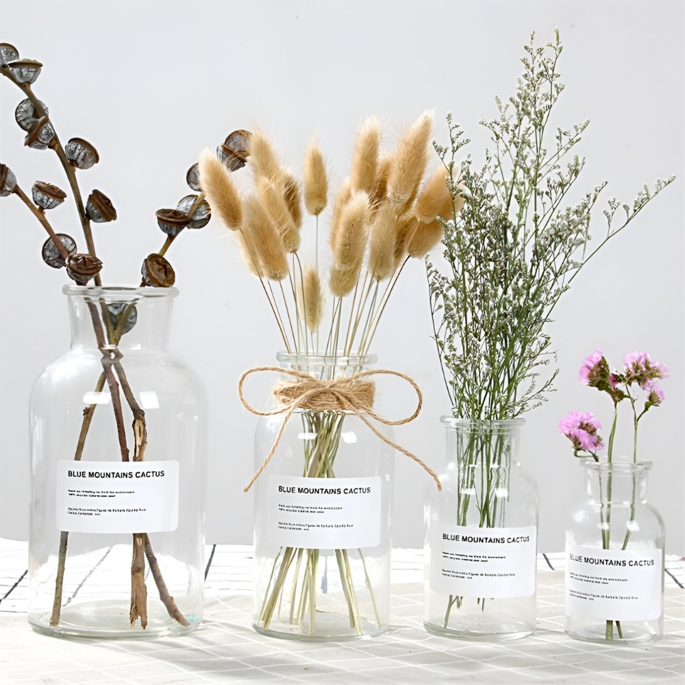 Gambar produk DDSSTORE Vas Bunga Botol Kaca Aesthetic Bottle Vases Flower Pot 500ml - EN549
