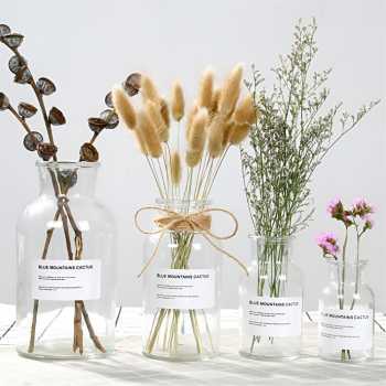 Gambar produk DDSSTORE Vas Bunga Botol Kaca Aesthetic Bottle Vases Flower Pot 500ml - EN549