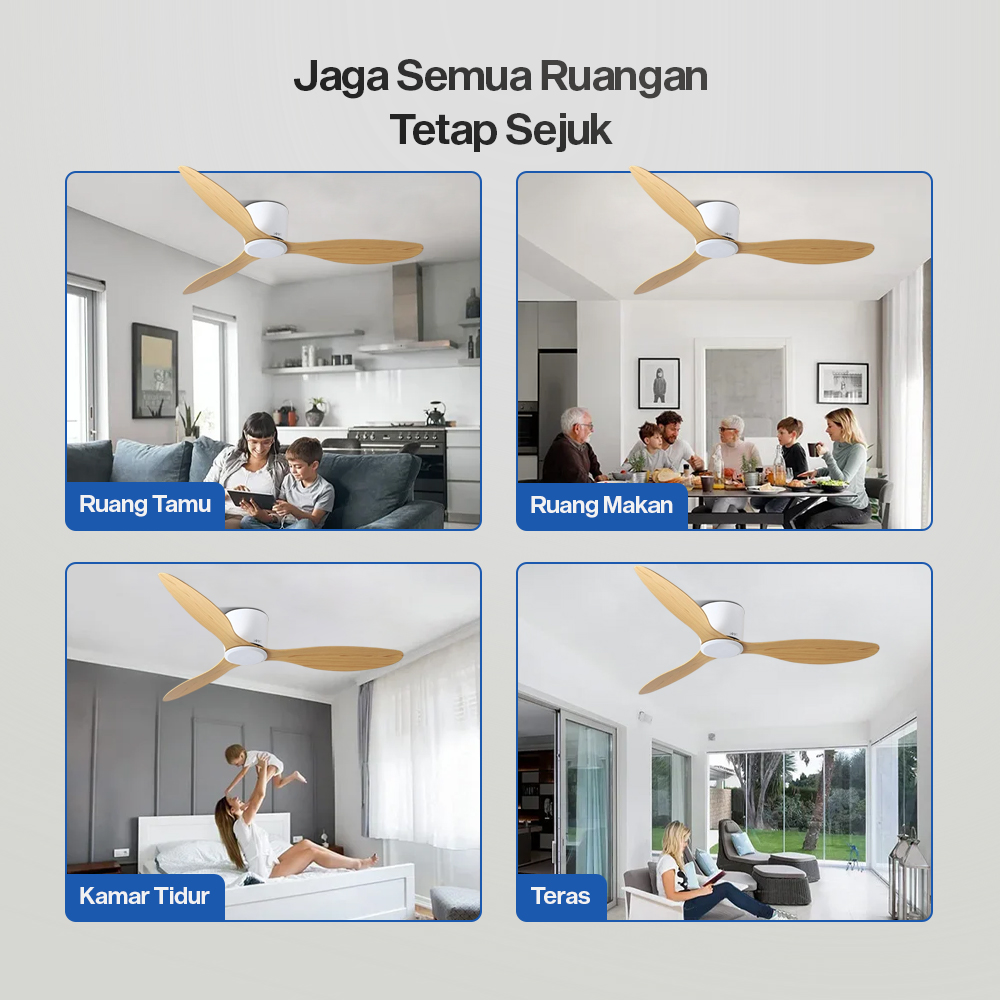 Gambar produk SOVE Kipas Angin Gantung Plafon Ceiling Fan 52 Inch - FS2007