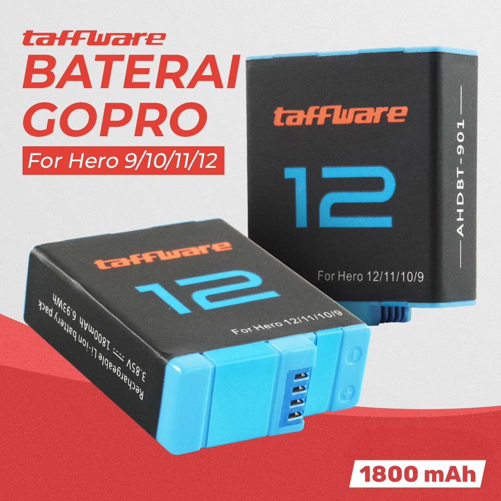Gambar produk Taffware Baterai Kamera Battery 1800mAh for GoPro 9/10/11/12 - AHDBT-901