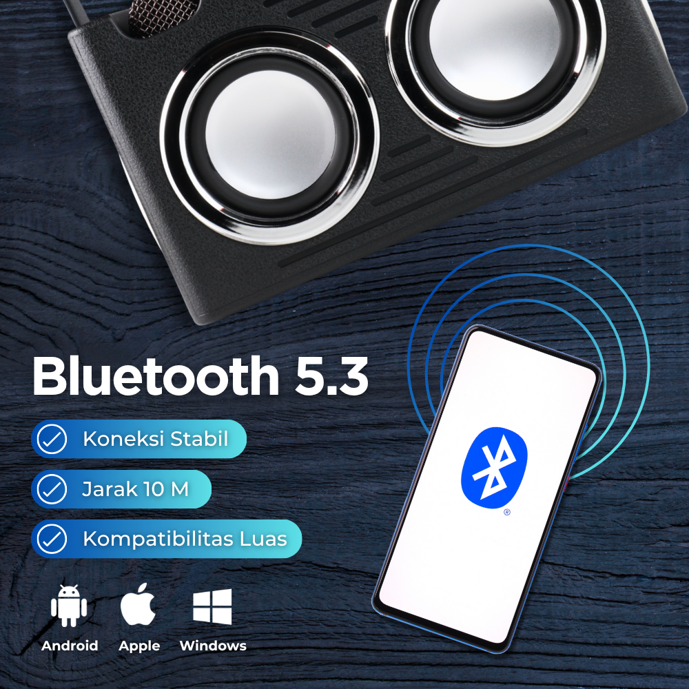 Gambar produk Yism Speaker Bluetooth Karaoke Portable with 2 Microphone 16W - WJ-A830